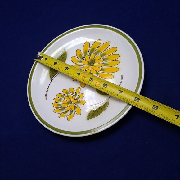 Mikasa Tampa Stone Salad Plate Yellow Green Floral Design Japan - Picture 6 of 8